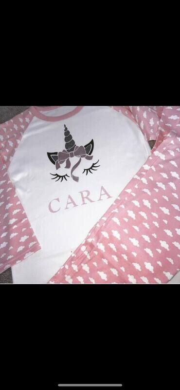 Personalised Pyjamas: Pink Unicorn
