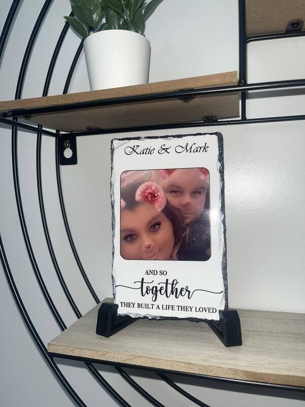 They Built A Life They Loved...  Mini Photo Slate
