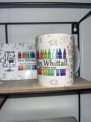 Rainbow Crayon Mug &amp; Coaster Set
