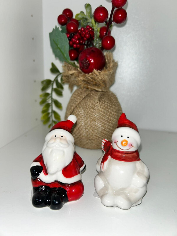 Ceramic Santa &amp; Snowman Ornaments
