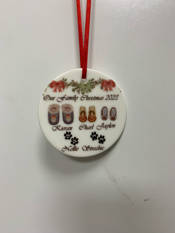 Christmas Ceramic Bauble, Slipper Design