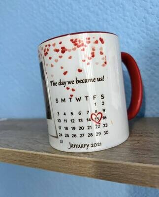 Personalised Photo &amp; Date &quot;The day we became us&quot; Mug
