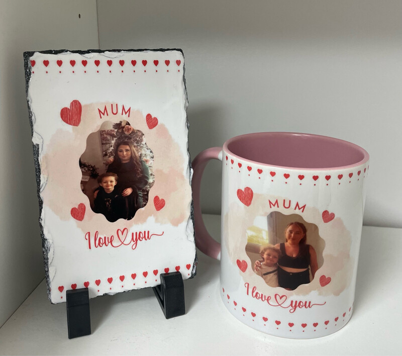 Mum I Love You Mini Slate &amp; Mug Bundle