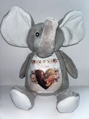 Floral Heart Ellie Bear: Personalised Soft Teddy
