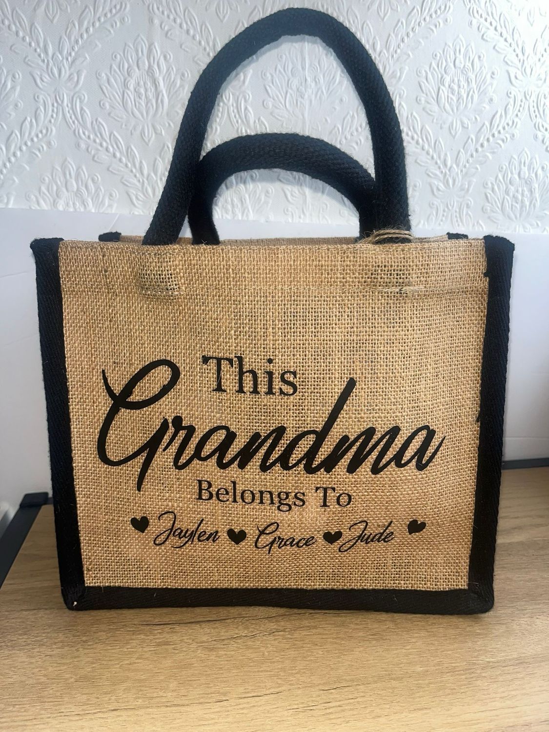 Personalised Grandma/Mum Mini Jute Bag
