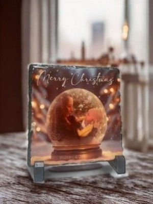 Snow Globe, Medium Square Photo Slate