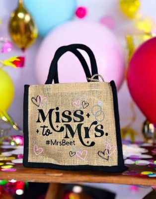 Personalised Mini Jute Bag: Bride To Be