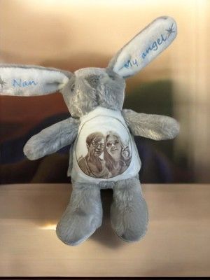 Memorial Rabbit Keyring: Personalised Soft Teddy