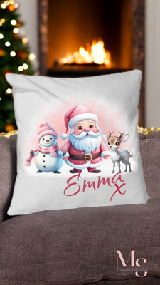 Santa, Snowman and reindeer cushion