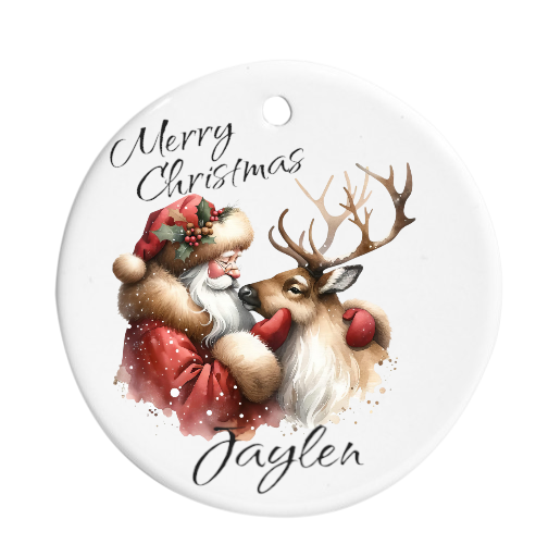 Santa &amp; Reindeer Bauble