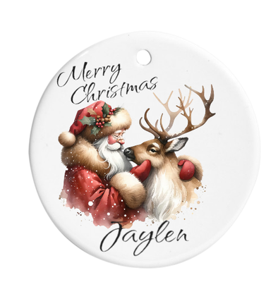 Santa &amp; Reindeer Bauble