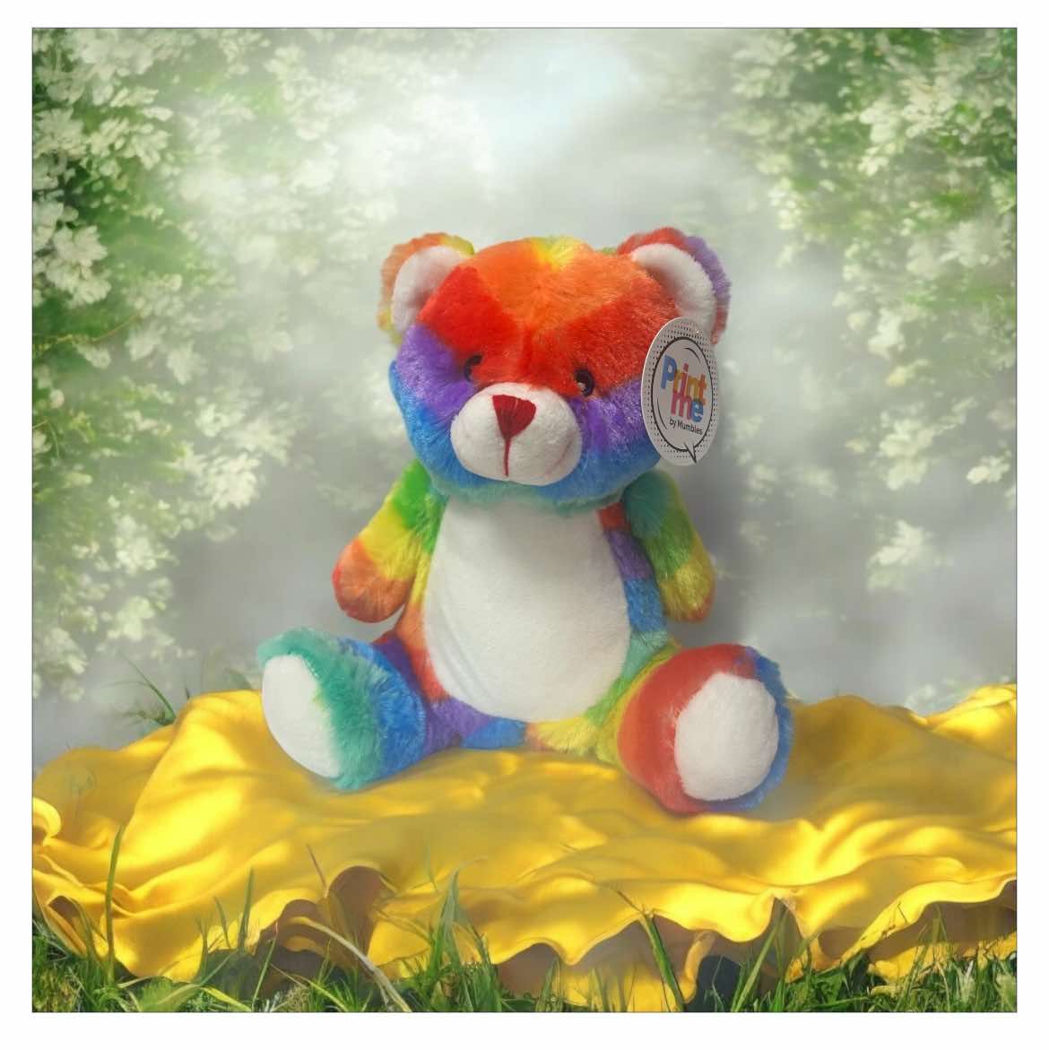 Rainbow Bear: Personalised Soft Teddy