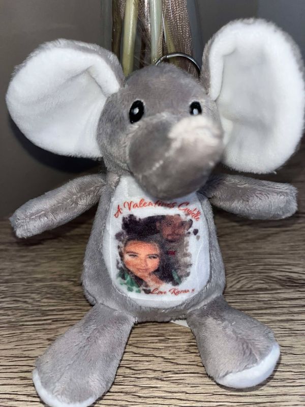 Ellie Bear Keyring,  A valentines cuddle