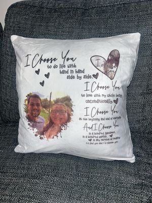Personalised Photo Cushion: I Choose You