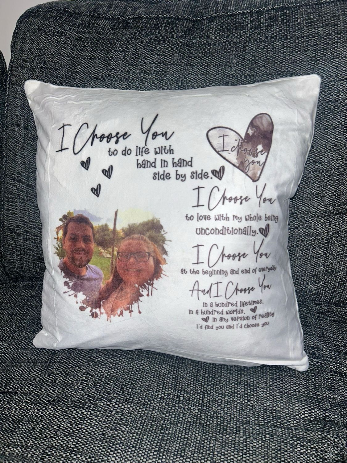 Personalised Photo Cushion: I Choose You