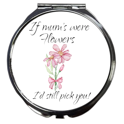 Personalised Compact Mirror: Pink Floral Design