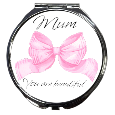 Personalised Compact Mirror with Bow