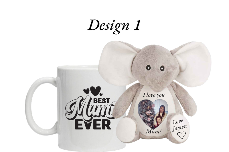 Personalised Soft Teddy &amp; Mug: I Love You Design