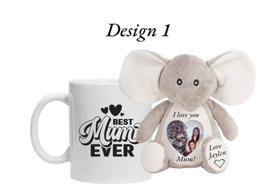 Personalised Soft Teddy &amp; Mug: I Love You Design
