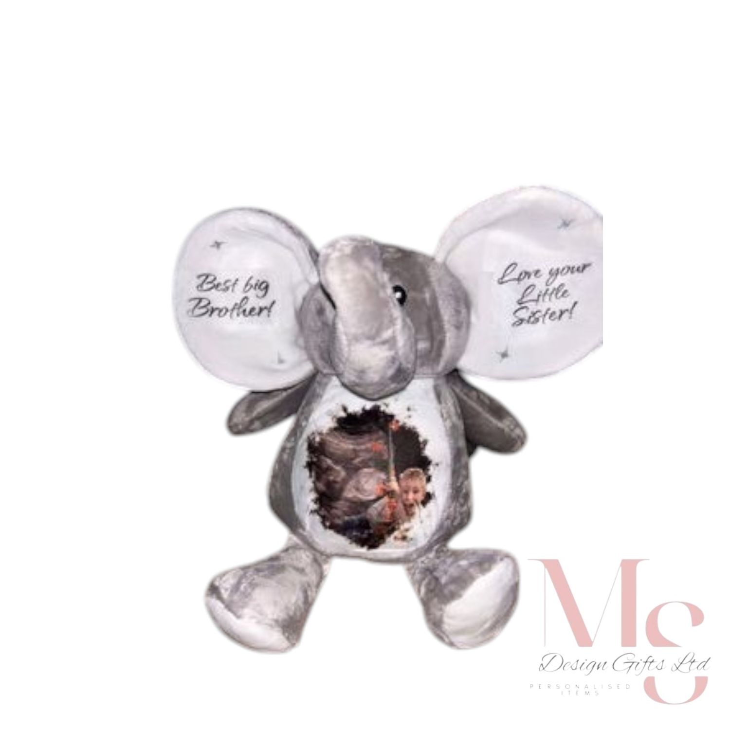 Two photos merged Ellie bear