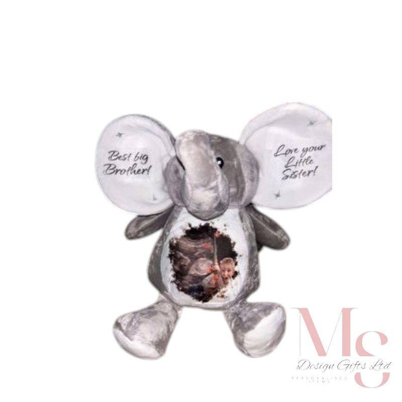 Two photos merged Ellie bear