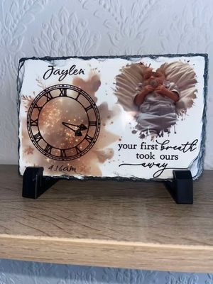 Your first breath took ours away mini slate
