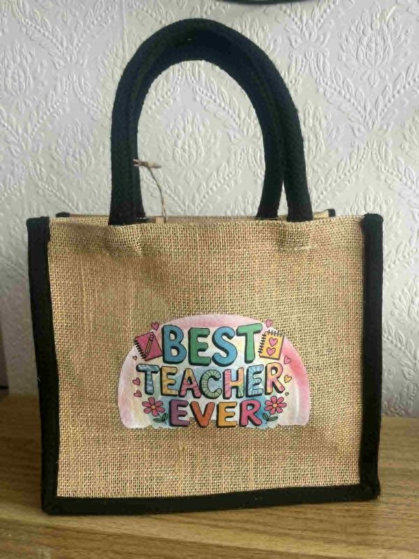 Personalised teacher Mini Jute Bag