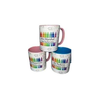 Rainbow Crayon Teacher Mug
