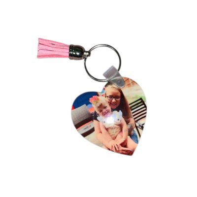 Double Photo Heart Keyring
