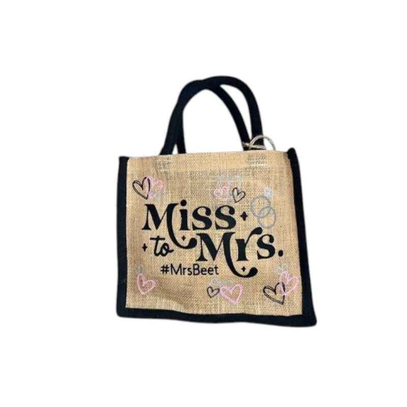 Personalised Mini Jute Bag: Bride To Be