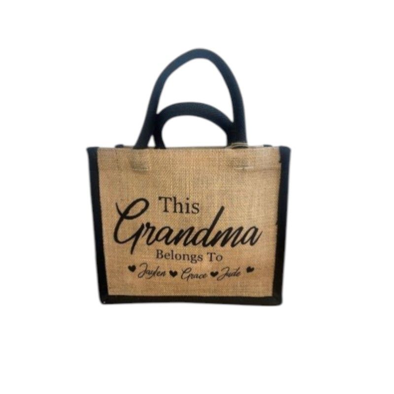 Personalised Grandma/Mum Mini Jute Bag