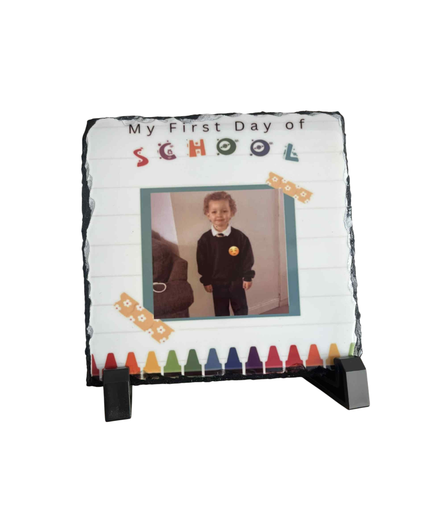 First day of school photo slate square