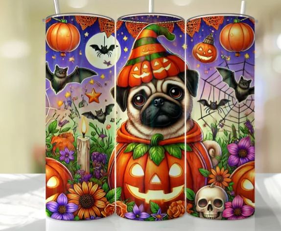 Halloween Bull dog Tumbler