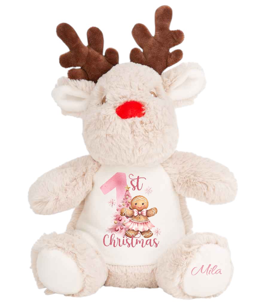 1st Christmas reindeer bear gingerbread