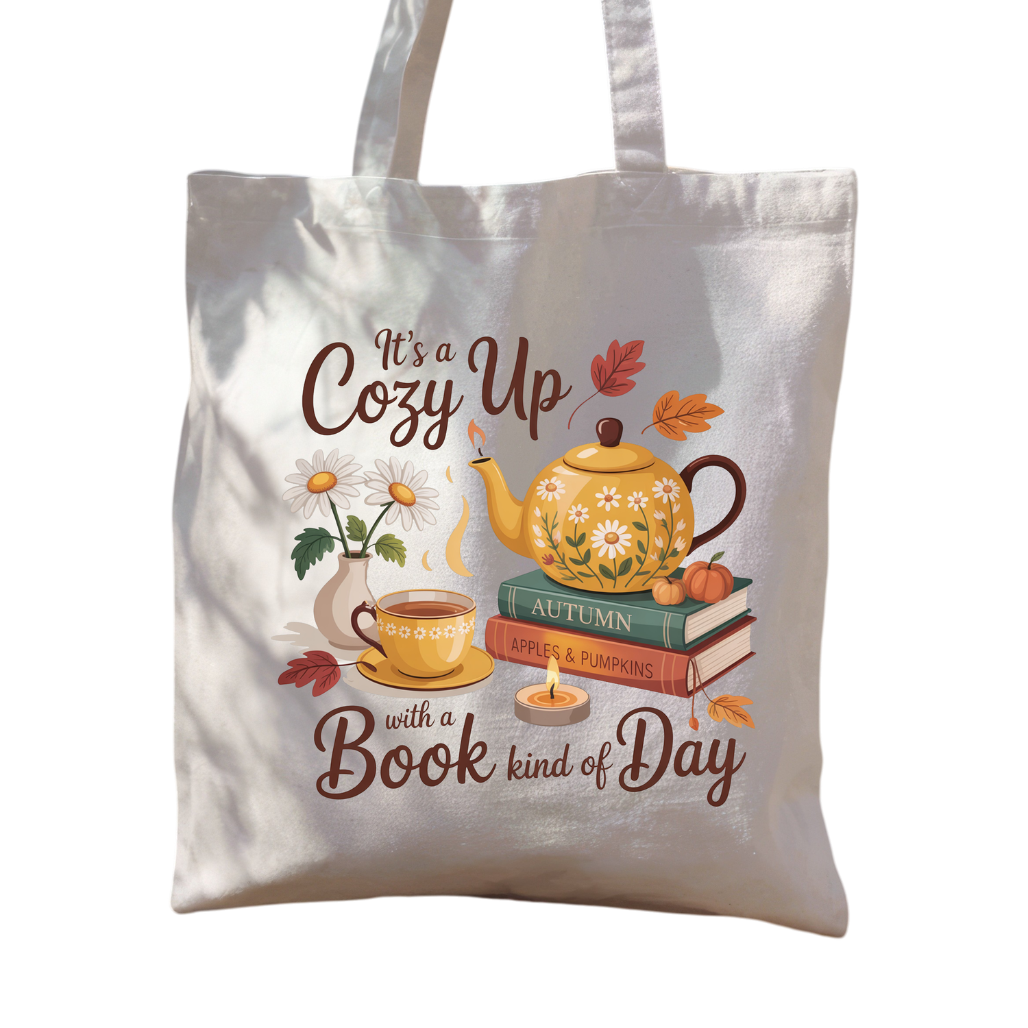 Cozy up with a book tote bag