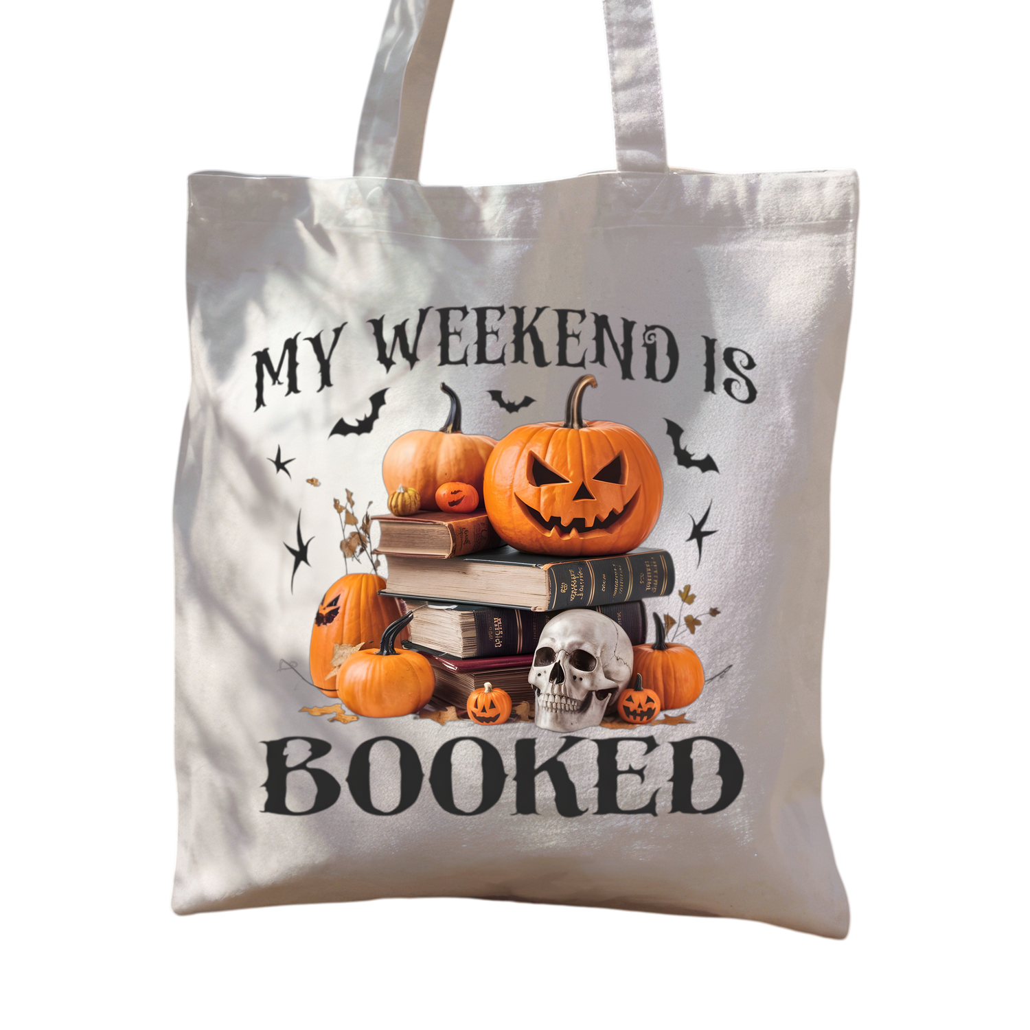 My weekend is booked tote bag