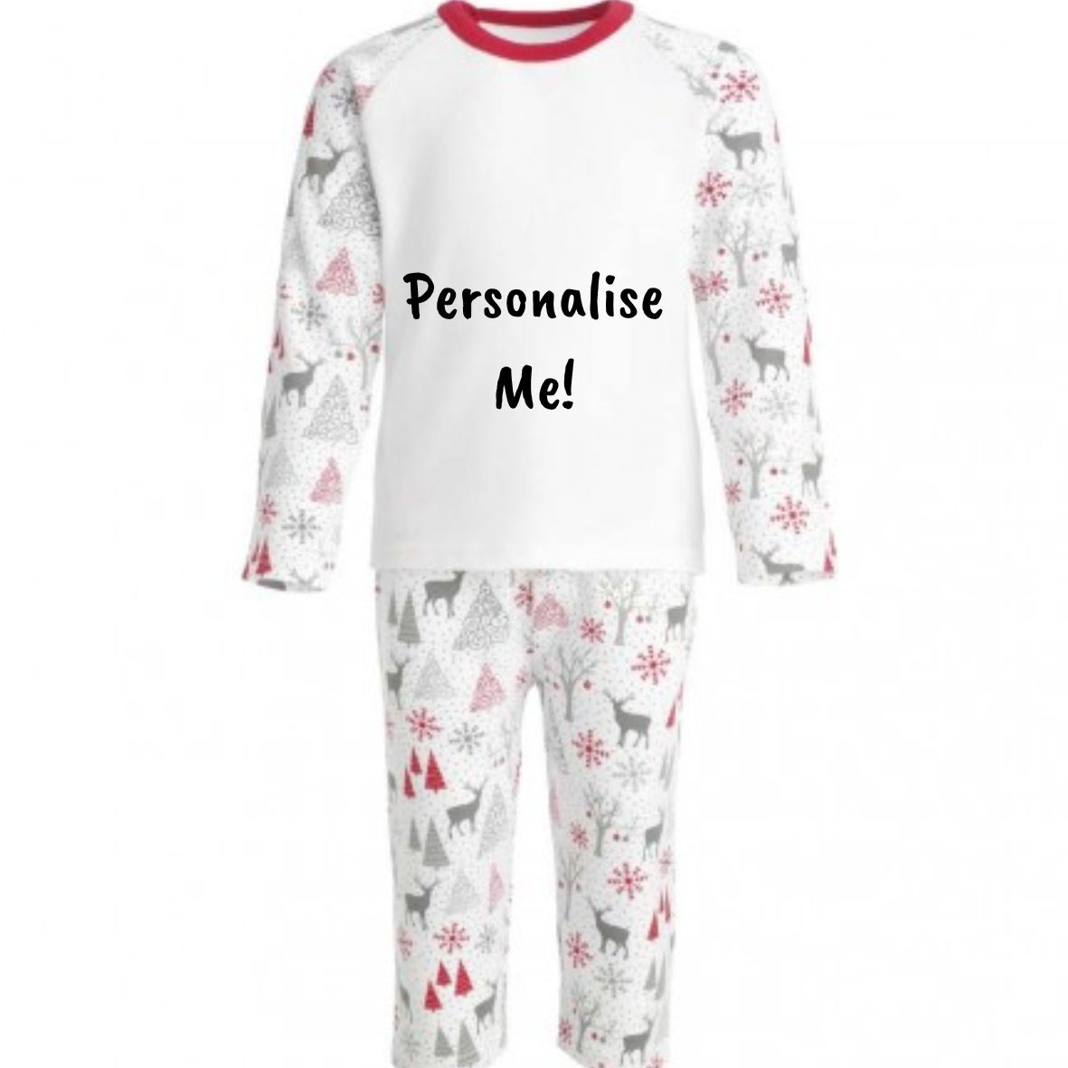 Family Matching Christmas 100% Cotton Reindeer Pyjamas (12mths-10yrs)