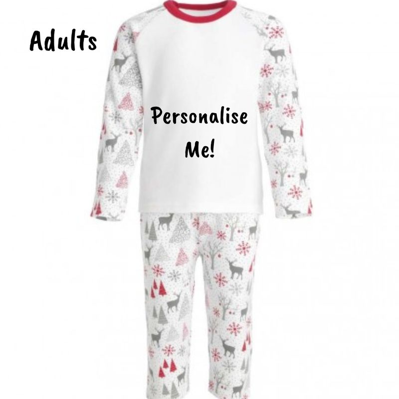 Family Matching Christmas 100% Cotton Reindeer Pyjamas (Adults)