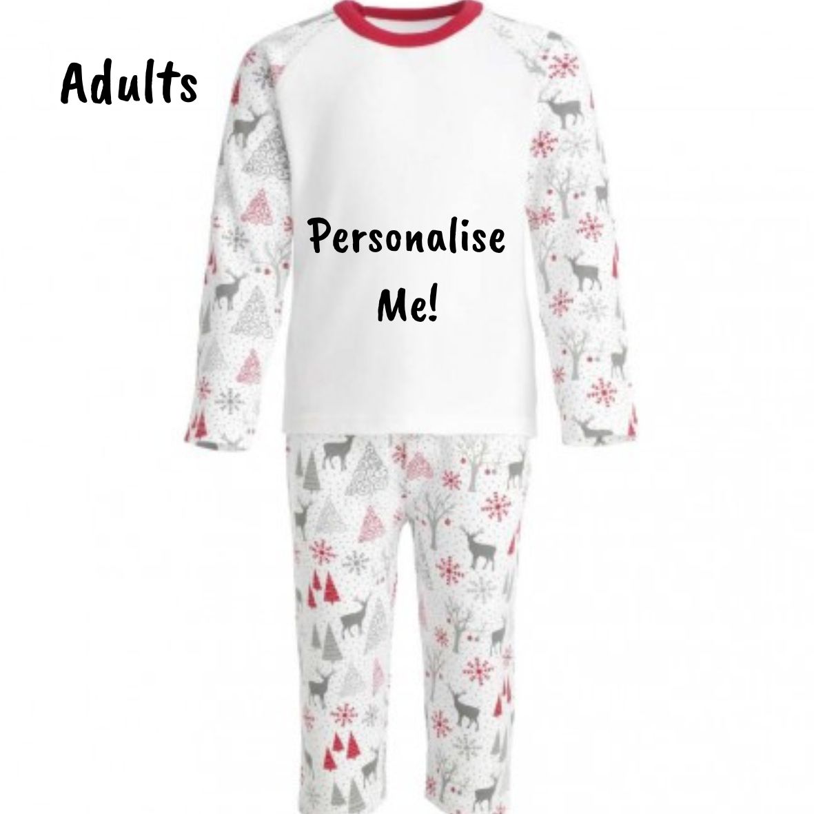 Family Matching Christmas 100% Cotton Reindeer Pyjamas (Adults)