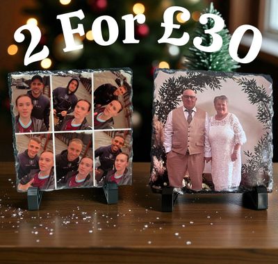 2 Medium Square Photo Slate