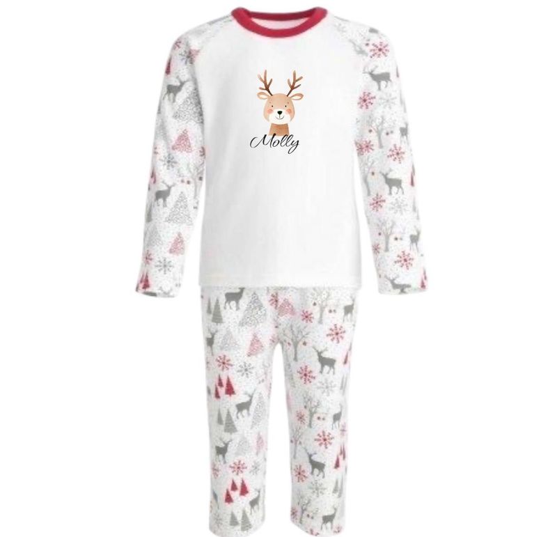 Family Matching Christmas 100% Cotton Reindeer Pyjamas (12mths-10yrs)