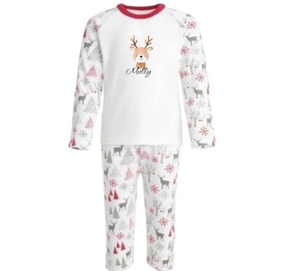 Family Matching Christmas 100% Cotton Reindeer Pyjamas (12mths-10yrs)
