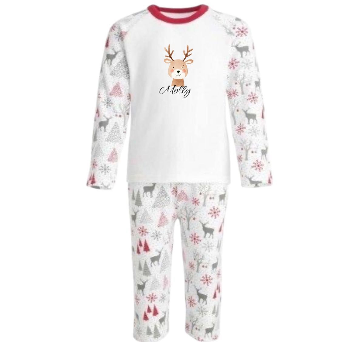 Family Matching Christmas 100% Cotton Reindeer Pyjamas (12mths-10yrs)