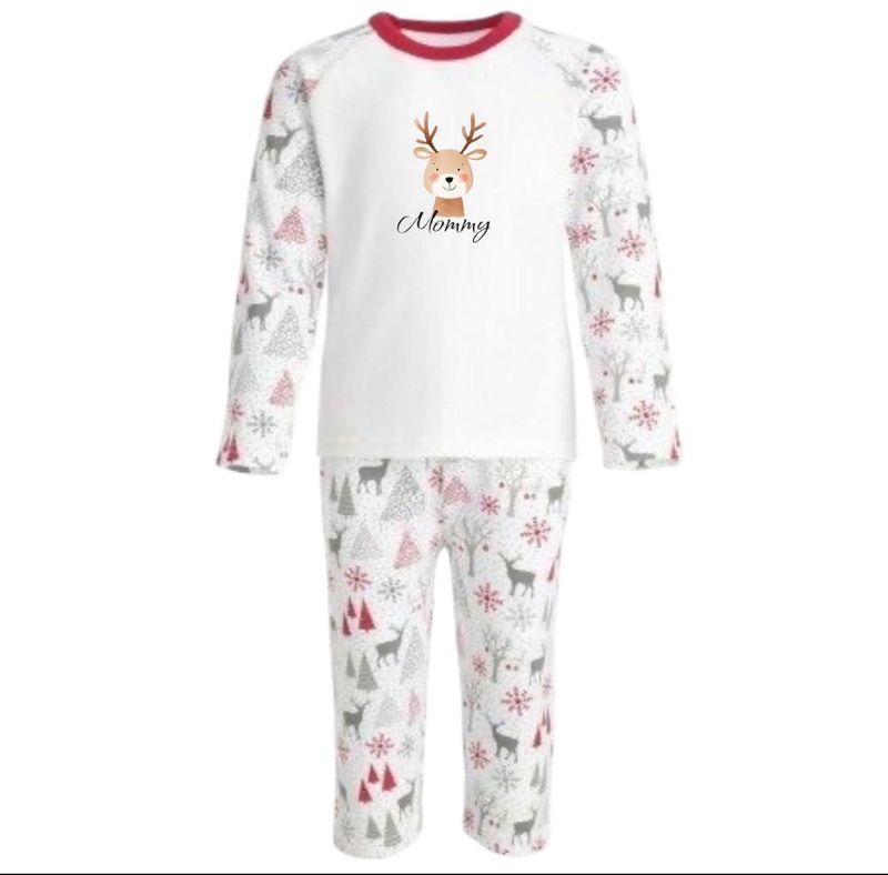 Family Matching Christmas 100% Cotton Reindeer Pyjamas (Adults)