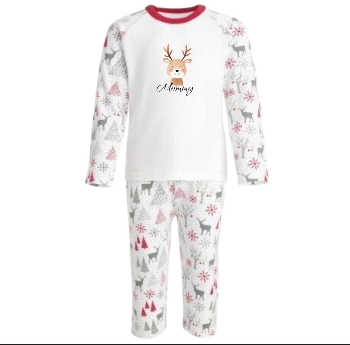 Family Matching Christmas 100% Cotton Reindeer Pyjamas (Adults)