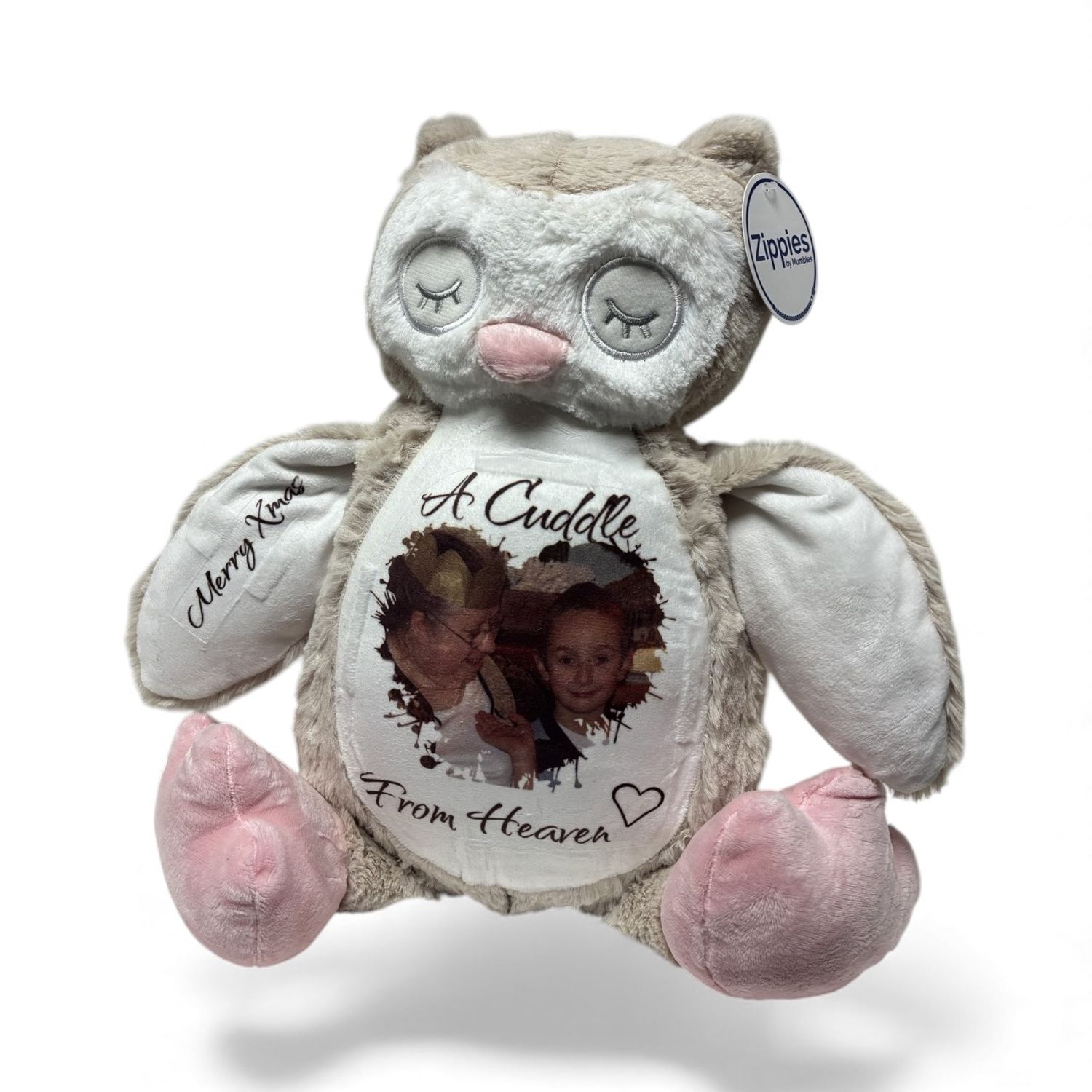 Large Memorial Owl Bear: Personalised Soft Teddy
