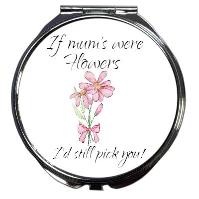 Personalised Compact Mirror: Pink Floral Design
