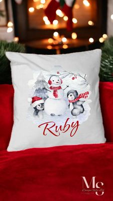 Penguin &amp; Snowman OR penguin  Cushion
