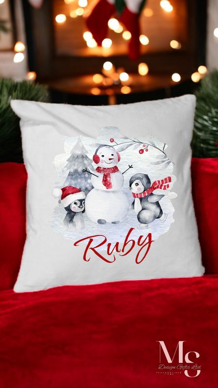 Penguin &amp; Snowman OR penguin  Cushion
