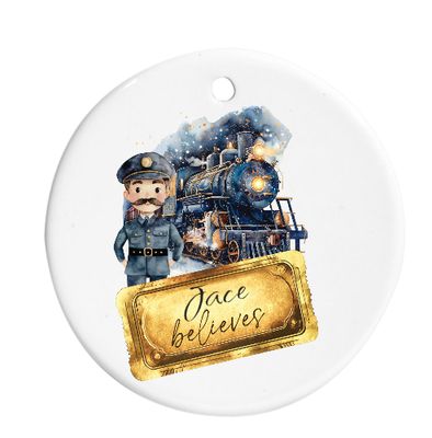 Train &amp; Conductor Bauble
